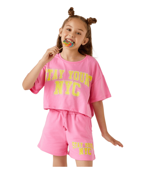 Childrens Oversized Pink T-Shirt